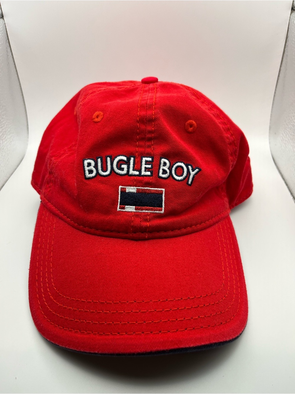 Bugle Boy Red 100% Cotton Baseball Hat with Embroidered Logo